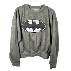 Vintage 90s Six Flags Batman Sweatshirt Grey Crewneck Long Sleeve Unisex Medium